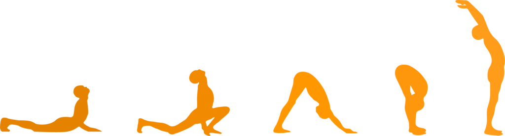 Silouette posizioni yoga